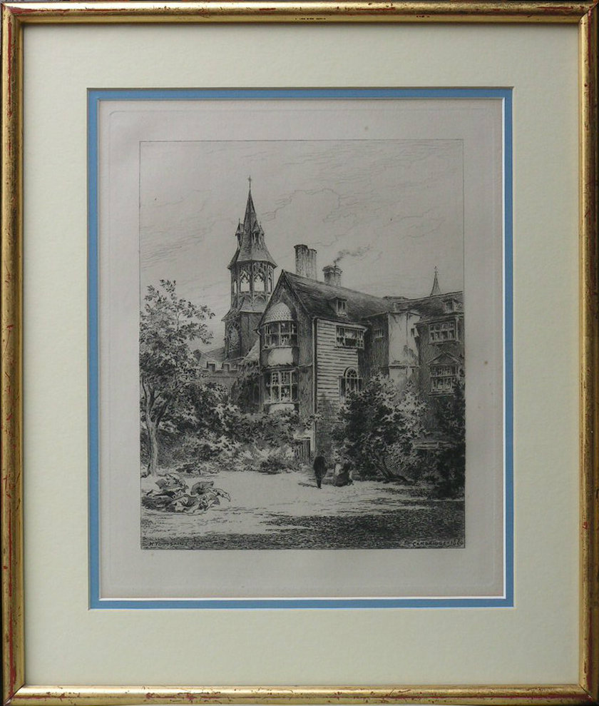 Etching - The Lodge of Queens' College - Toussaint